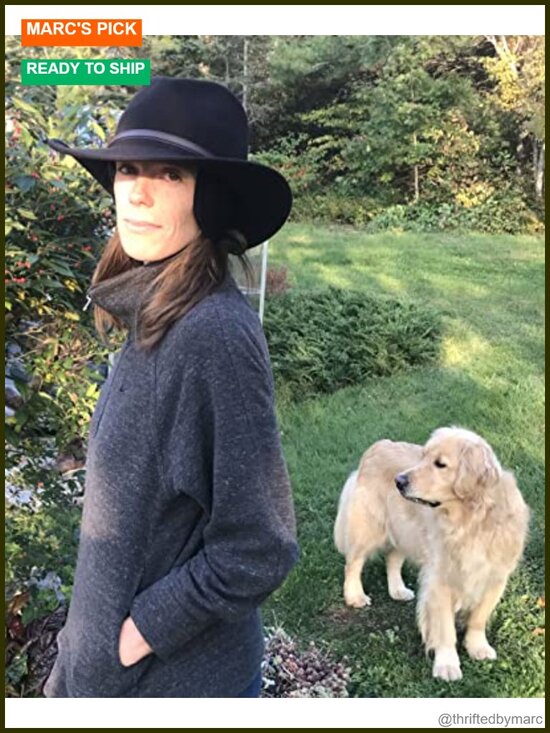 Rolled Wool Fedora Hat with Ear Flaps